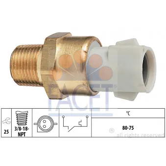 Interrupteur de température, ventilateur de radiateur FACET 7.5052