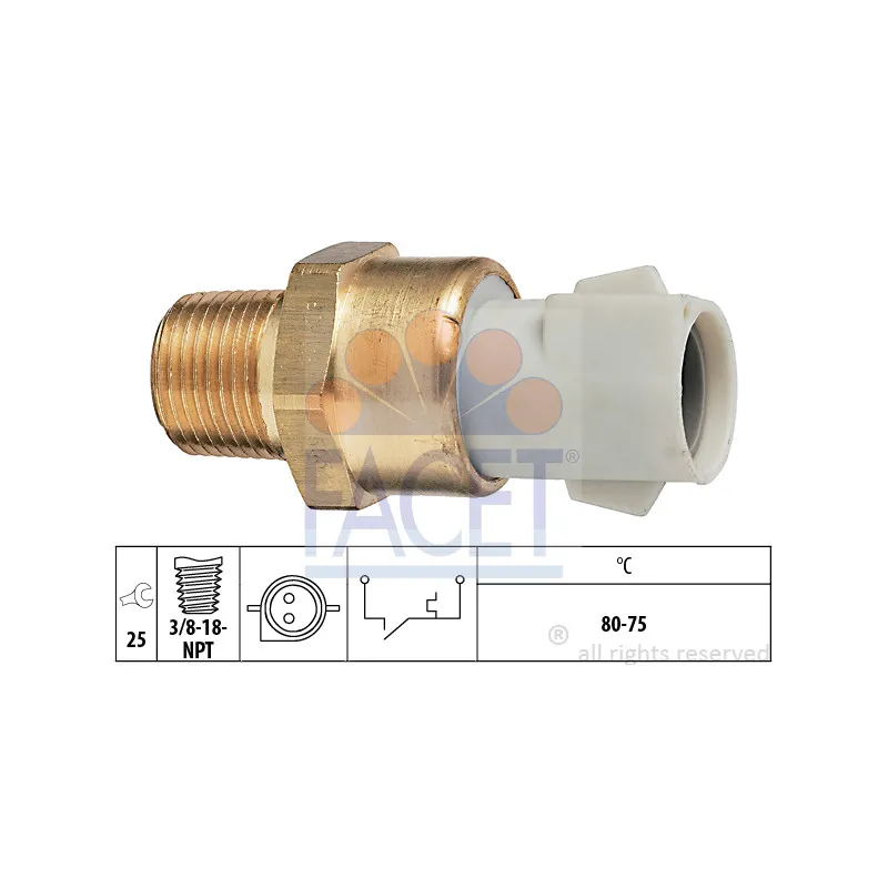 Interrupteur de température, ventilateur de radiateur FACET 7.5052