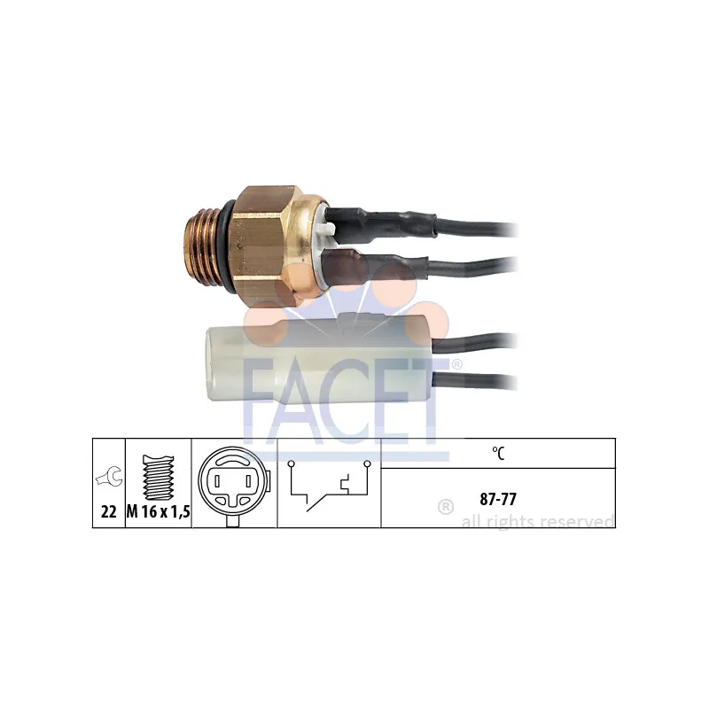 Interrupteur de température, ventilateur de radiateur FACET 7.5053