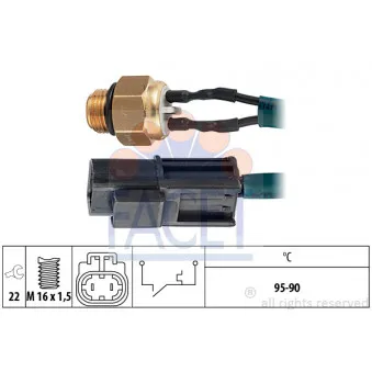 Interrupteur de température, ventilateur de radiateur FACET 7.5055