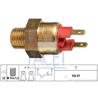 Interrupteur de température, ventilateur de radiateur FACET 7.5063