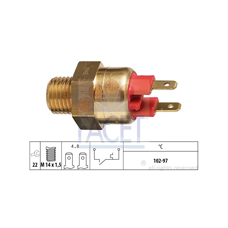 Interrupteur de température, ventilateur de radiateur FACET 7.5063