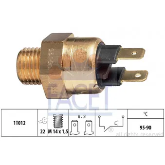 Interrupteur de température, ventilateur de radiateur FACET 7.5064