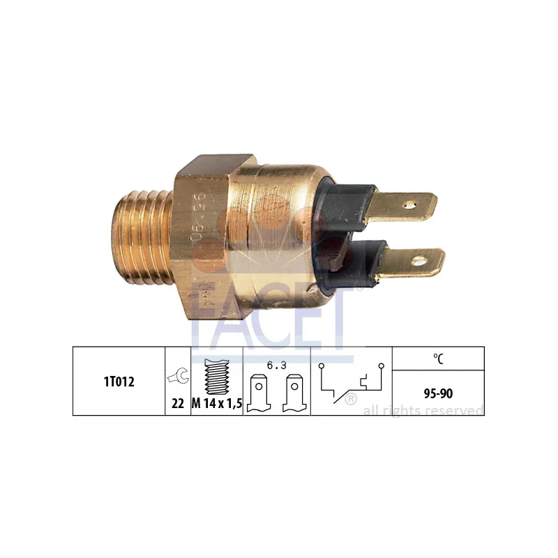 Interrupteur de température, ventilateur de radiateur FACET 7.5064