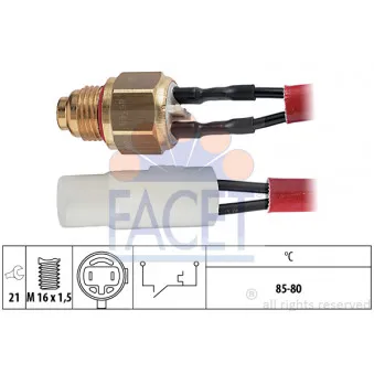 Interrupteur de température, ventilateur de radiateur FACET 7.5065