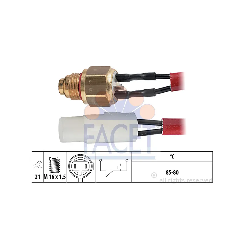 Interrupteur de température, ventilateur de radiateur FACET 7.5065
