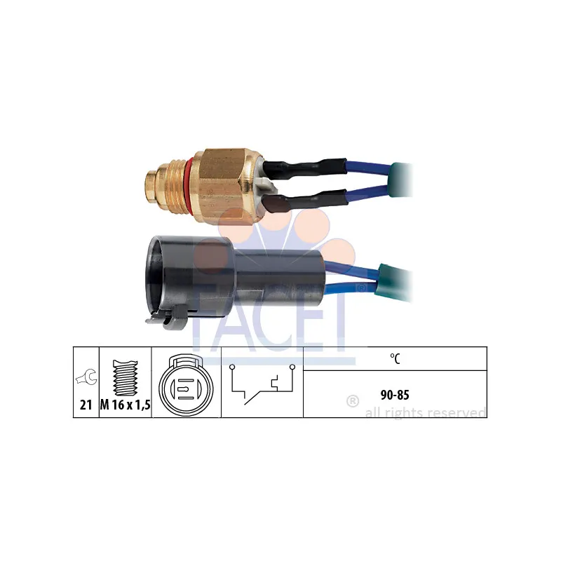 Interrupteur de température, ventilateur de radiateur FACET 7.5094