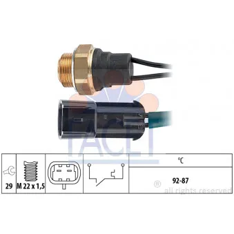 Interrupteur de température, ventilateur de radiateur FACET 7.5101