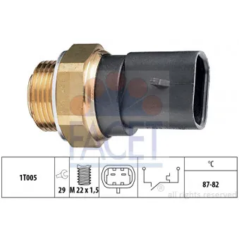 Interrupteur de température, ventilateur de radiateur FACET 7.5102
