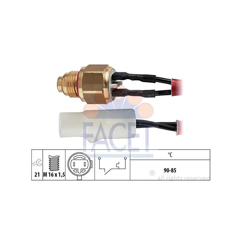 Interrupteur de température, ventilateur de radiateur FACET 7.5110