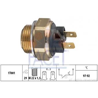 Interrupteur de température, ventilateur de radiateur FACET 7.5111