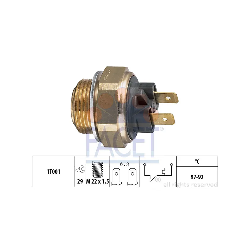 Interrupteur de température, ventilateur de radiateur FACET 7.5111