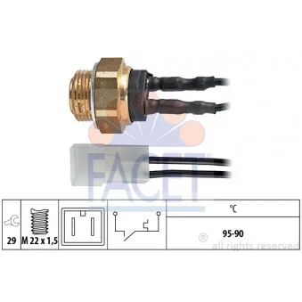 Interrupteur de température, ventilateur de radiateur FACET 7.5113