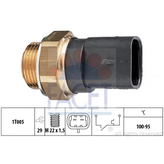 Interrupteur de température, ventilateur de radiateur FACET 7.5117