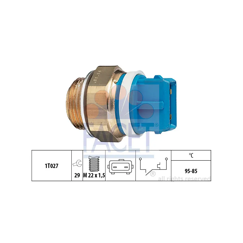 Interrupteur de température, ventilateur de radiateur FACET 7.5122