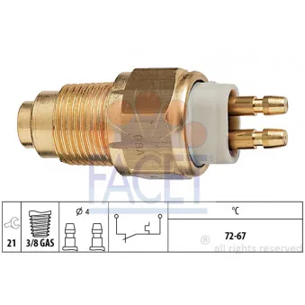 Interrupteur de température, ventilateur de radiateur FACET 7.5125