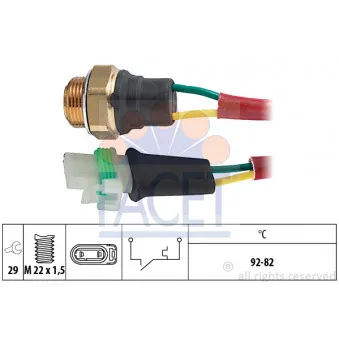 Interrupteur de température, ventilateur de radiateur FACET 7.5127