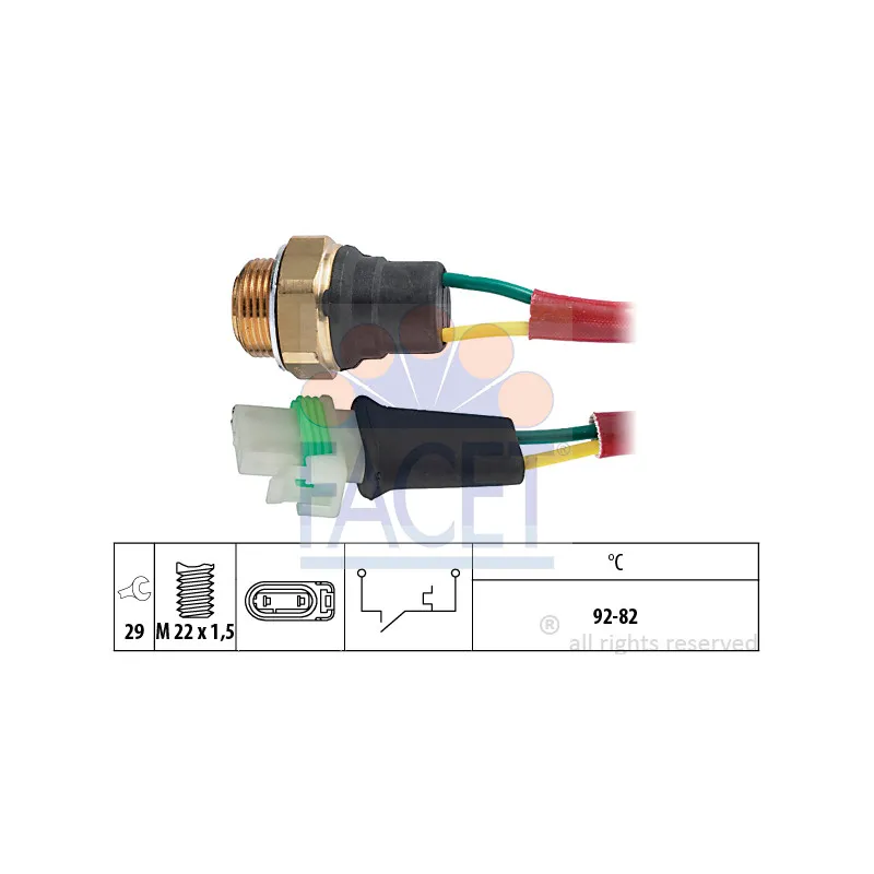 Interrupteur de température, ventilateur de radiateur FACET 7.5127