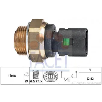 Interrupteur de température, ventilateur de radiateur FACET 7.5128