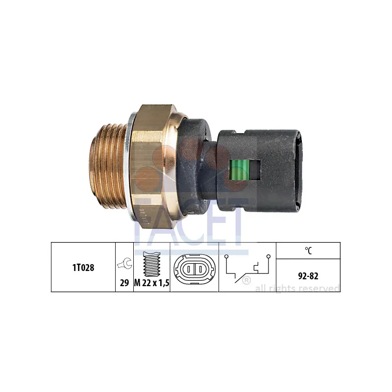 Interrupteur de température, ventilateur de radiateur FACET 7.5128
