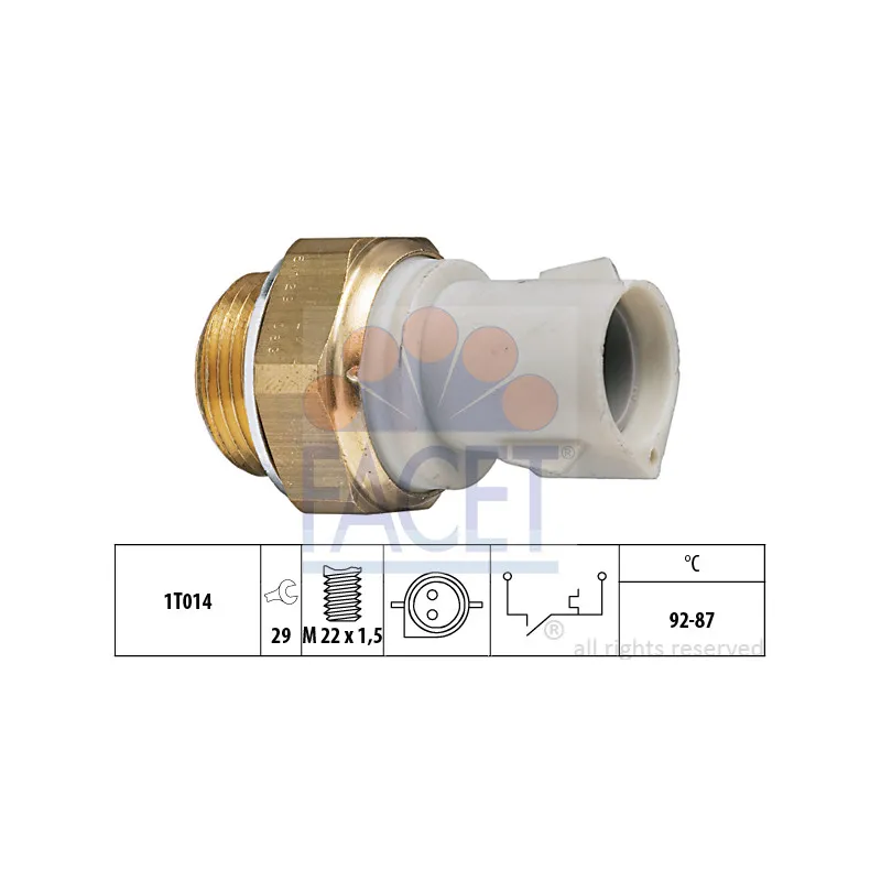 Interrupteur de température, ventilateur de radiateur FACET 7.5129