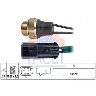 Interrupteur de température, ventilateur de radiateur FACET 7.5131