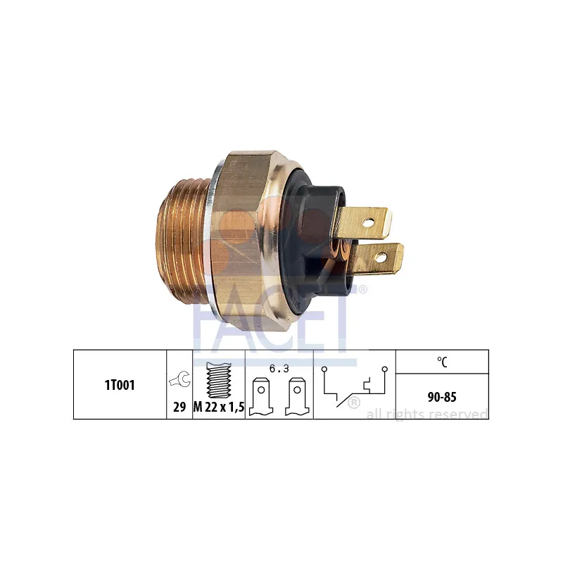 Interrupteur de température, ventilateur de radiateur FACET 7.5134