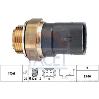 Interrupteur de température, ventilateur de radiateur FACET 7.5136