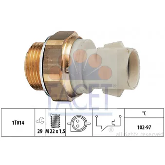Interrupteur de température, ventilateur de radiateur FACET 7.5137