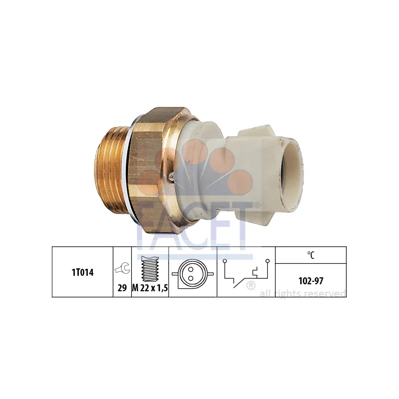 Interrupteur de température, ventilateur de radiateur FACET 7.5137