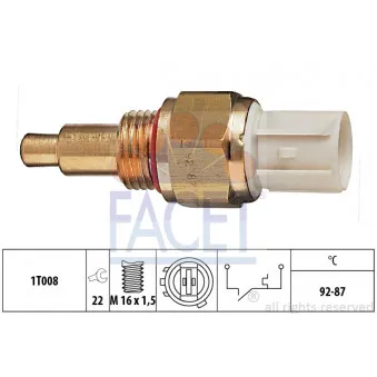 Interrupteur de température, ventilateur de radiateur FACET 7.5138