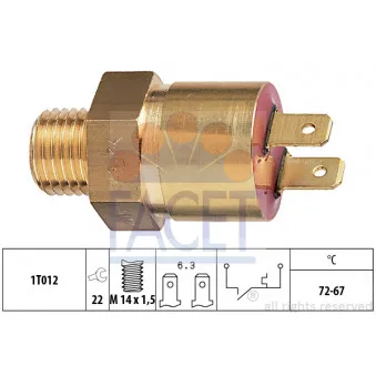 Interrupteur de température, ventilateur de radiateur FACET 7.5142