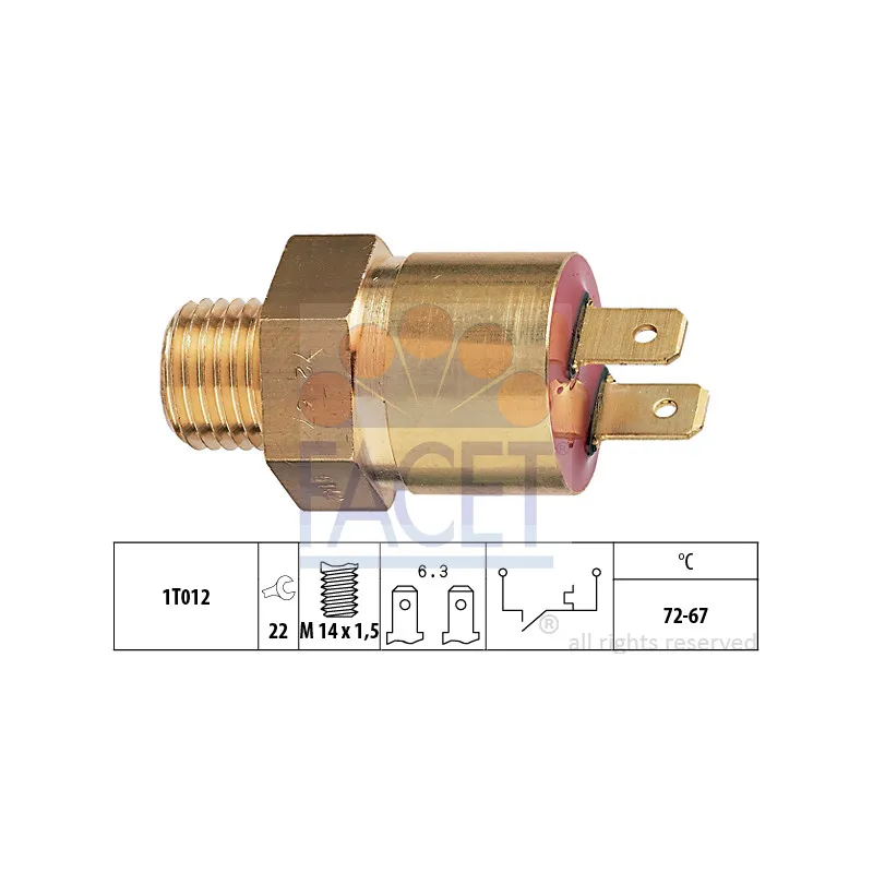 Interrupteur de température, ventilateur de radiateur FACET 7.5142