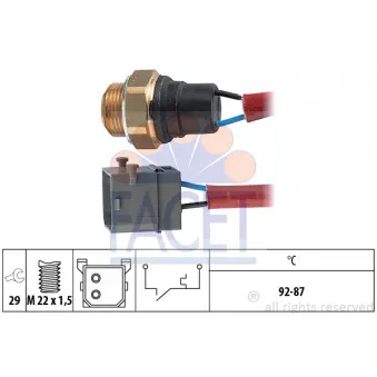 Interrupteur de température, ventilateur de radiateur FACET 7.5144