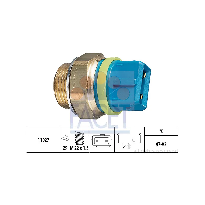 Interrupteur de température, ventilateur de radiateur FACET 7.5145