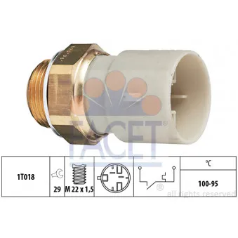 Interrupteur de température, ventilateur de radiateur FACET 7.5147