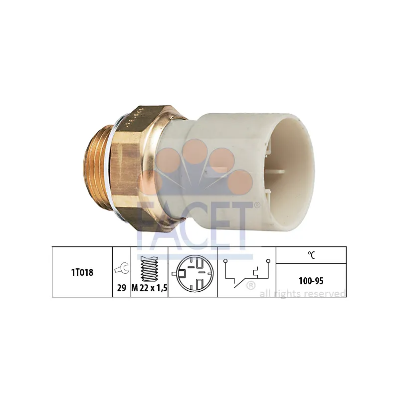 Interrupteur de température, ventilateur de radiateur FACET 7.5147