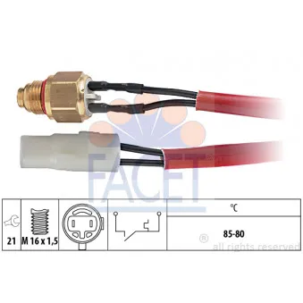 Interrupteur de température, ventilateur de radiateur FACET 7.5150