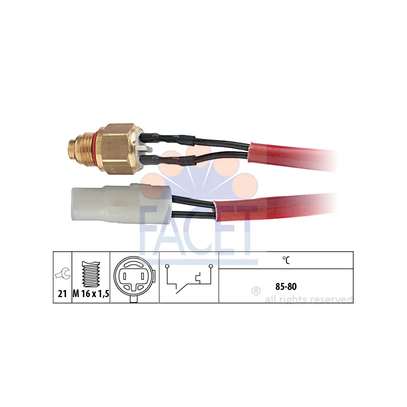 Interrupteur de température, ventilateur de radiateur FACET 7.5150