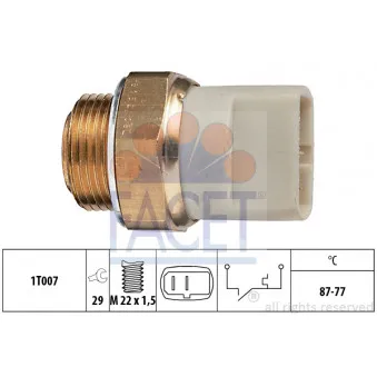 Interrupteur de température, ventilateur de radiateur FACET 7.5152