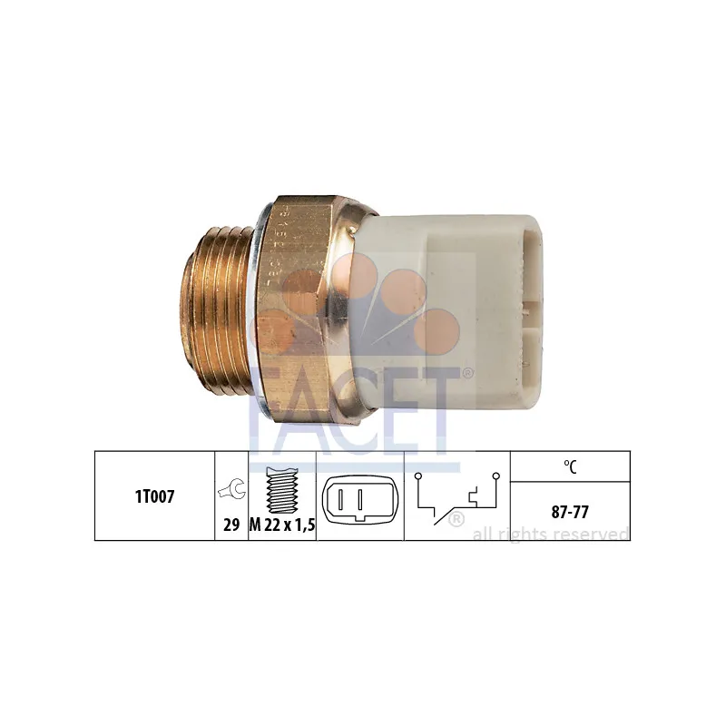 Interrupteur de température, ventilateur de radiateur FACET 7.5152