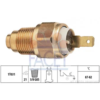Interrupteur de température, ventilateur de radiateur FACET 7.5154