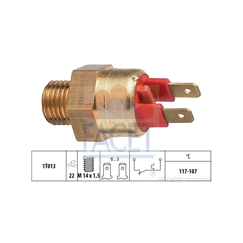 Interrupteur de température, ventilateur de radiateur FACET 7.5157