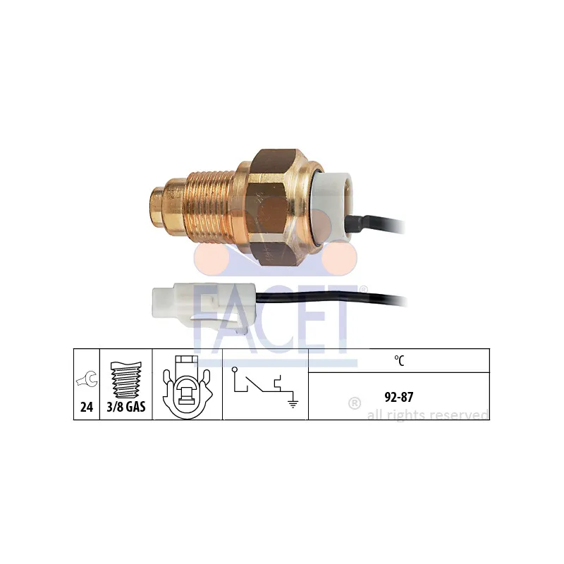 Interrupteur de température, ventilateur de radiateur FACET 7.5163