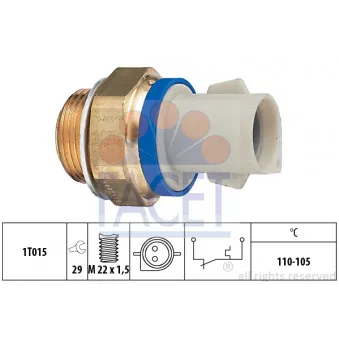 Interrupteur de température, ventilateur de radiateur FACET 7.5165