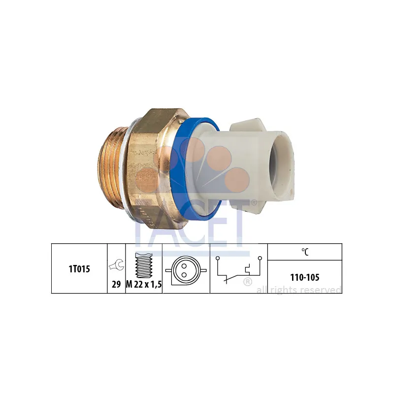 Interrupteur de température, ventilateur de radiateur FACET 7.5165