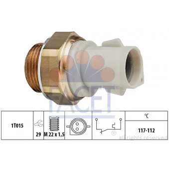 Interrupteur de température, ventilateur de radiateur FACET 7.5166