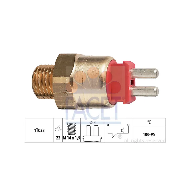 Interrupteur de température, ventilateur de radiateur FACET 7.5169