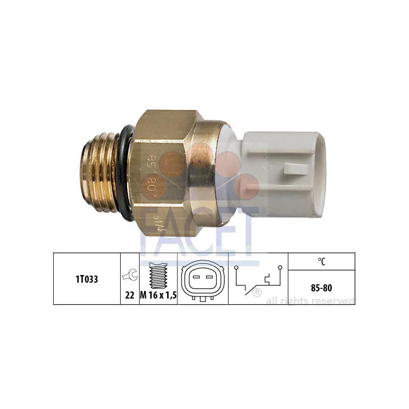 Interrupteur de température, ventilateur de radiateur FACET 7.5173