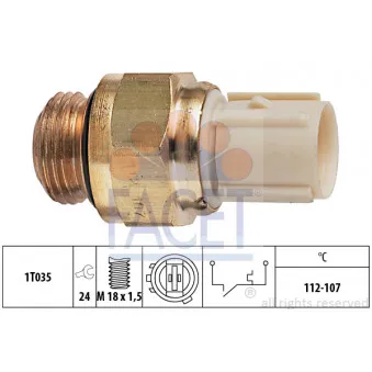 Interrupteur de température, ventilateur de radiateur FACET 7.5179